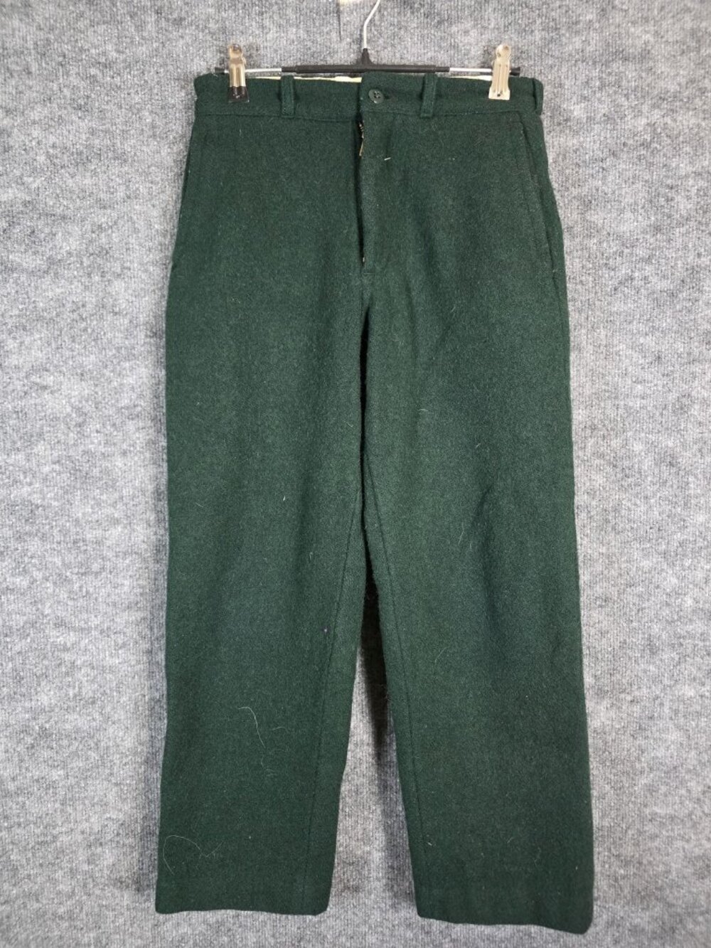 Johnson Woolen Mills Pants boys 24x23 Green Wool Flannel Field Workwear Made USA